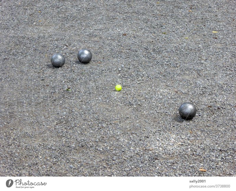 Boules de pétanque, cochonnet Stock Photo