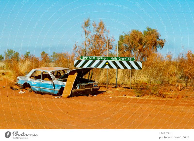 Junk? Scrap metal Broken Far-off places Australia Transport Tanami Desert Car Street