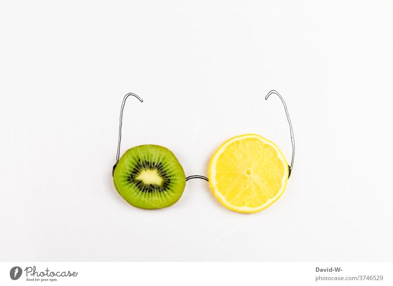 healthy attitude fruit salubriously Healthy Eating Eyeglasses Fruity vitamins Vitamin-rich Kiwifruit Lemon Vitamin C peer a feast for the eyes