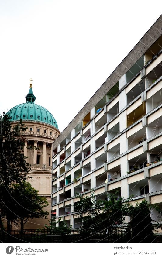 St. Nikolai and new building block in Potsdam Architecture Belvedere Brandenburg cecilienhof Dome large garden Historic Culture dairy new garden Park