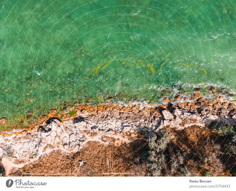 Aerial View Seascape, Ocean Waves Crashing On Rocks, Drone Photography rock background waves sea ocean aerial rock beach rocky abstract drone view water nature