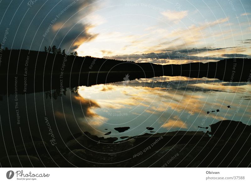 Smooth as a mirror Reflection Lake Clouds Twilight Smoothness Sweden