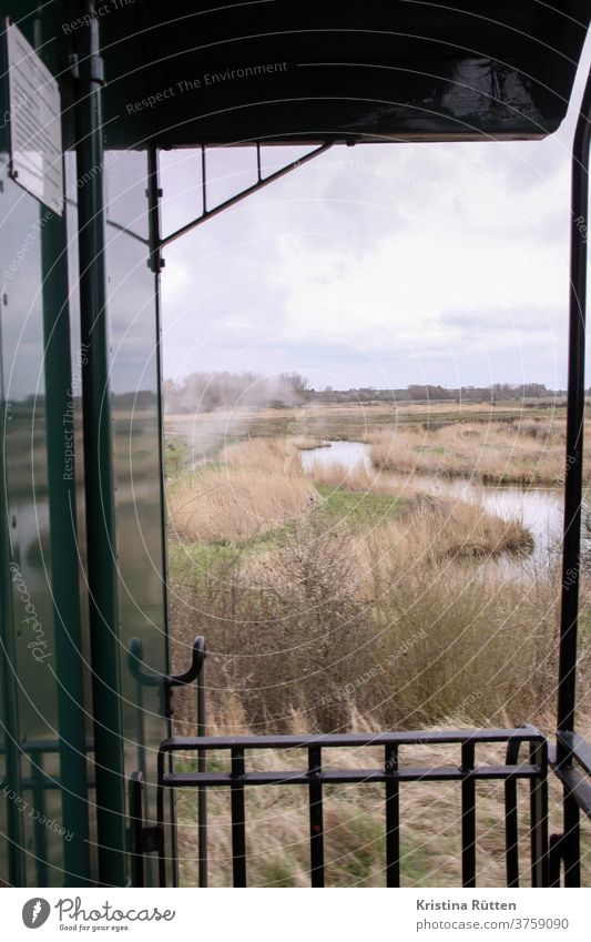 view of the salt marshes from the somme bay railway chemin de fer de la baie de somme museum railway Railroad Train Track steam path Historic Vantage point