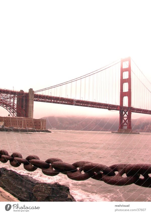 San Francisco Golden Gate Bridge Rain North America gloomy. ocean Chain
