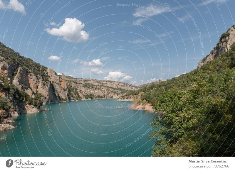 View of the Congost de Mont-rebei gorge in Catalonia, Spain in summer 2020 Green Natural adventure background beautiful beauty blue catalonia catalonia spain