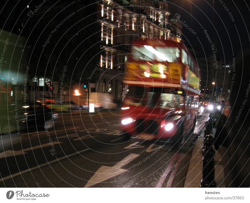 London night Night Motion blur Europe Bus
