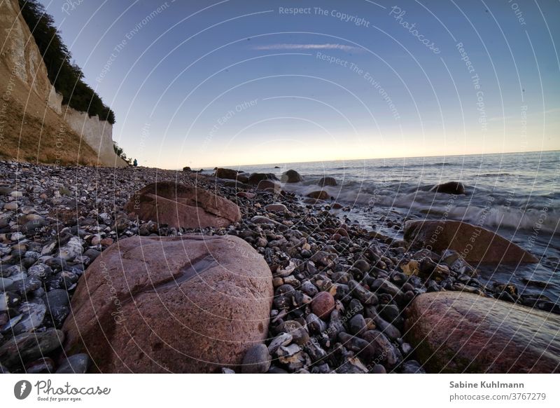 Chalk cliffs on the island of Rügen Limestone rock Nature Landscape Coast Ocean Baltic Sea Exterior shot Colour photo Day Sky Blue Vacation & Travel Idyll Rock