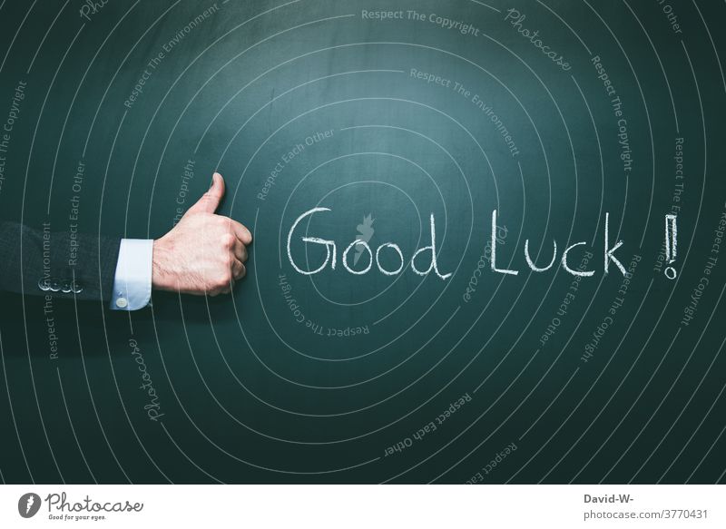 Good Luck - cross your fingers and wish good luck Thumbs up Pushing Positive Success Human being Optimism English words