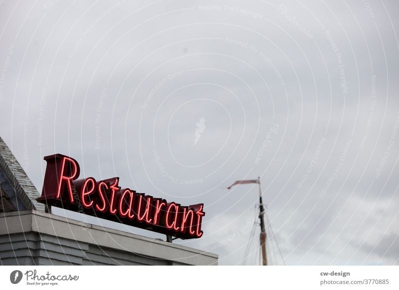 restaurant Restaurant Neon sign Characters Exterior shot Signs and labeling Typography Advertising