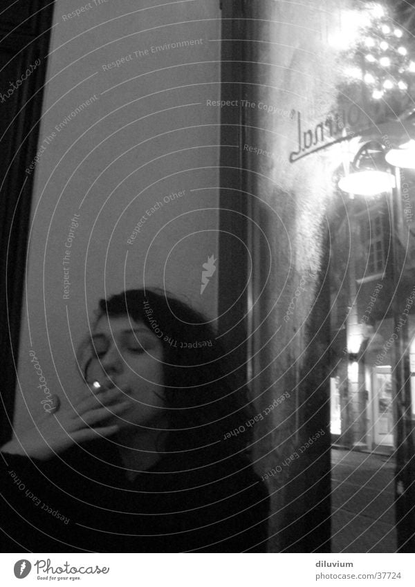le café I Woman Cigarette Café Window Table journal Smoking Black & white photo