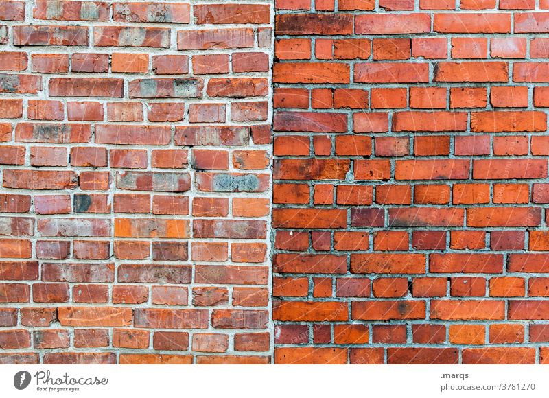 brick wall Brick wall Wall (building) Structures and shapes Simple Divide Pattern Center line Background picture Build Close-up