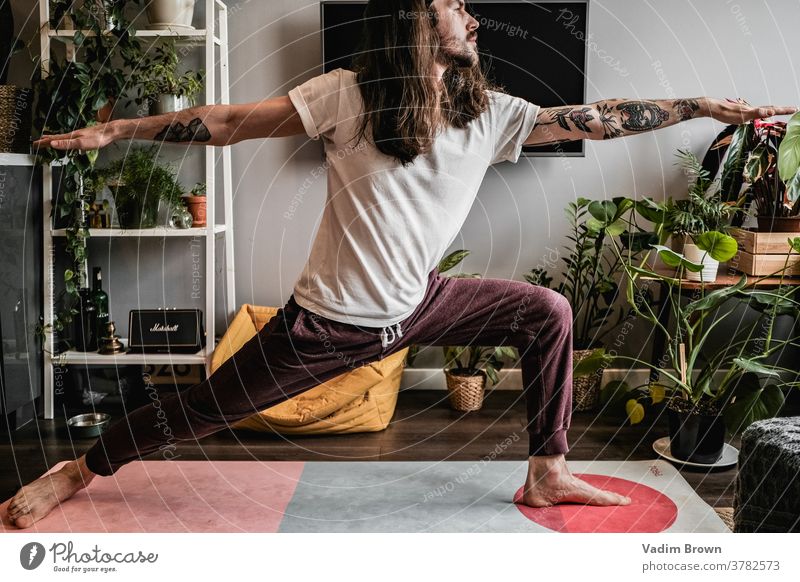 yoga man Yoga healthy lifestyle Meditative meditating Balance Athletic Practice Relaxation Lifestyle Sports Fitness Sports Training yoga mat Masculine Man