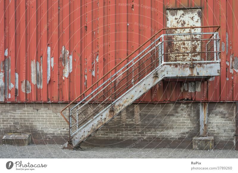 Rusty stairs at an old industrial hall. Industry Mine Coking plant Industrial plant Architecture Mining technique Infrastructure Town kiln The Ruhr urban Coal