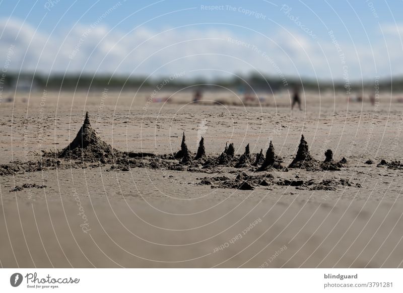 Futuristic sand castle on the beach of Zeebrugge (Belgium) ... could be just simple hills of beach sand Beach Ocean holidays vacation free time Relaxation