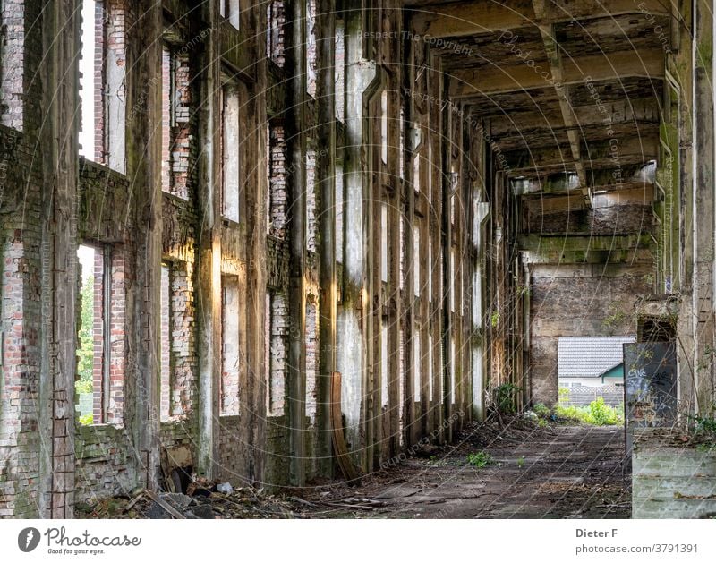 Old factory ruin in Peenemünde on the island of Usedom Baltic Sea Factory Ruin Colour photo Architecture Manmade structures Building Facade Decline