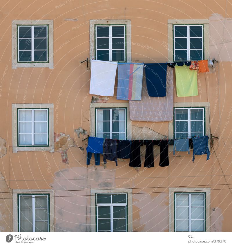 washing day Vacation & Travel Living or residing Flat (apartment) House (Residential Structure) Wall (barrier) Wall (building) Facade Window Happiness