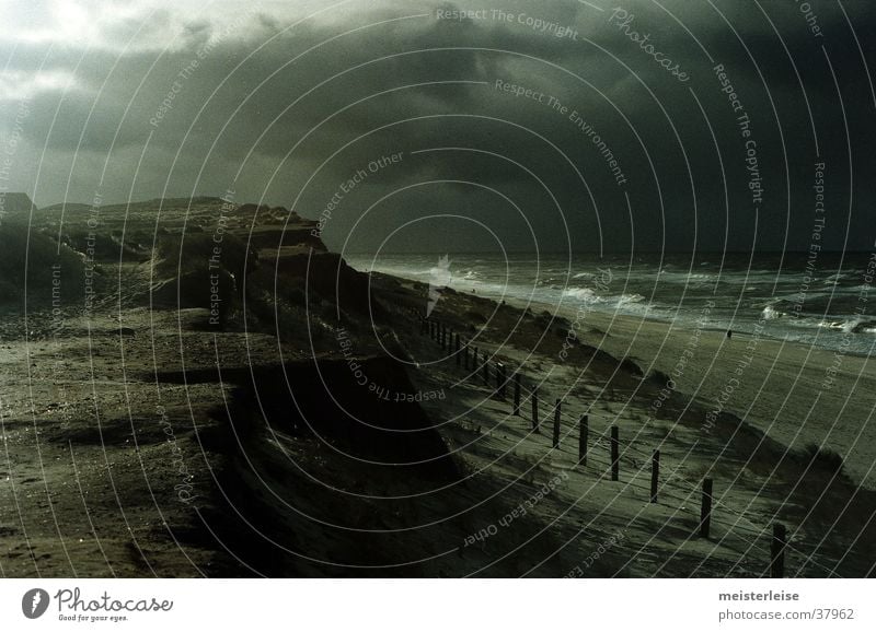 Dull beach 2 Beach Ocean Waves Clouds Coast Dark Gray Cold Water Landscape Rain North Sea