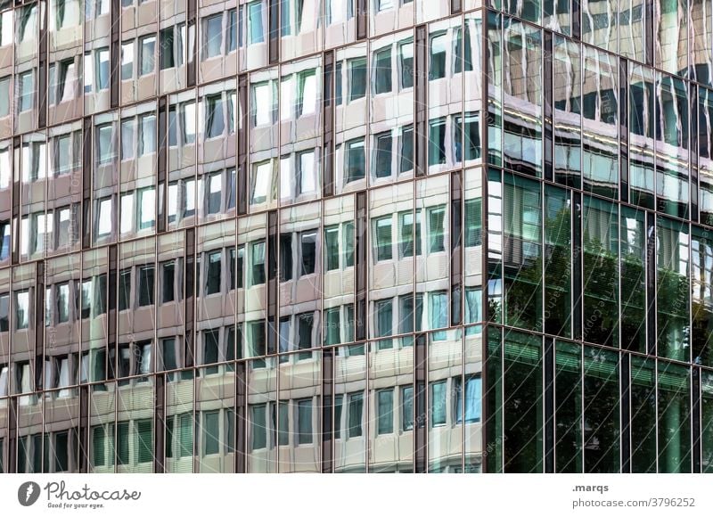 Reflective glass facade Glas facade Facade Reflection Building Architecture High-rise Manmade structures Window Modern Glass Structures and shapes Bank building
