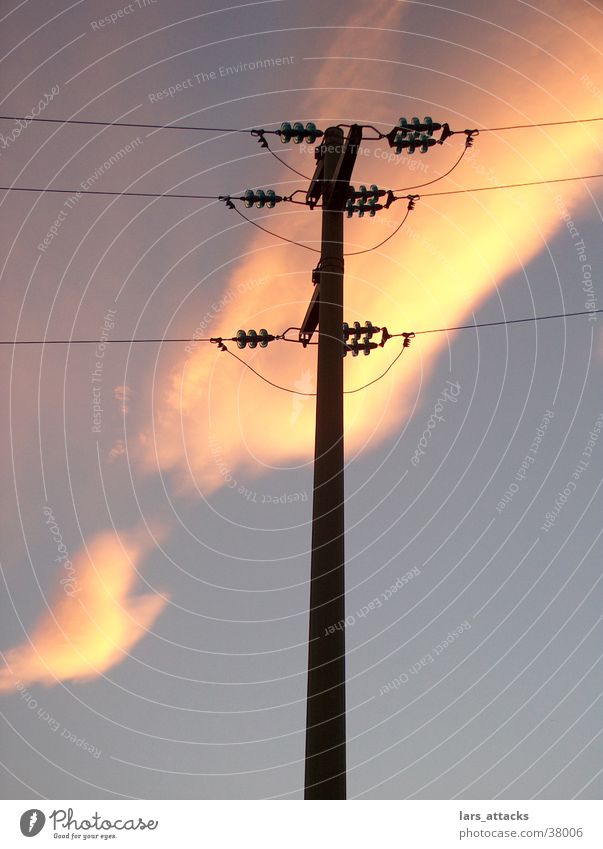 Tuscany Electricity Electricity pylon Clouds Twilight Elba Primordial Sky Sun