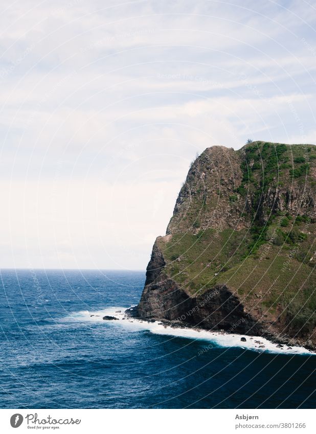 Dramatic Cliff hawaii maui cliff edge background blue picturesque outdoors overlooking destination seashore copy space wonderful wildlife sky nature water