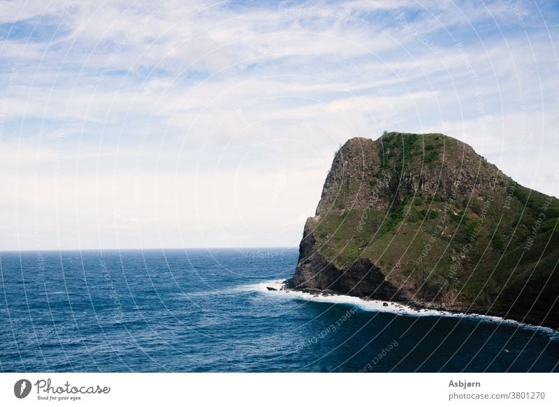 Dramatic Cliff hawaii maui cliff edge background blue picturesque outdoors overlooking destination seashore copy space wonderful wildlife sky nature water