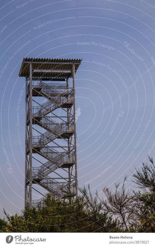 Good resolutions for the new year: Always keep the overview! Lookout tower Tower Overview Good intentions New Year Colour photo Exterior shot height Sky