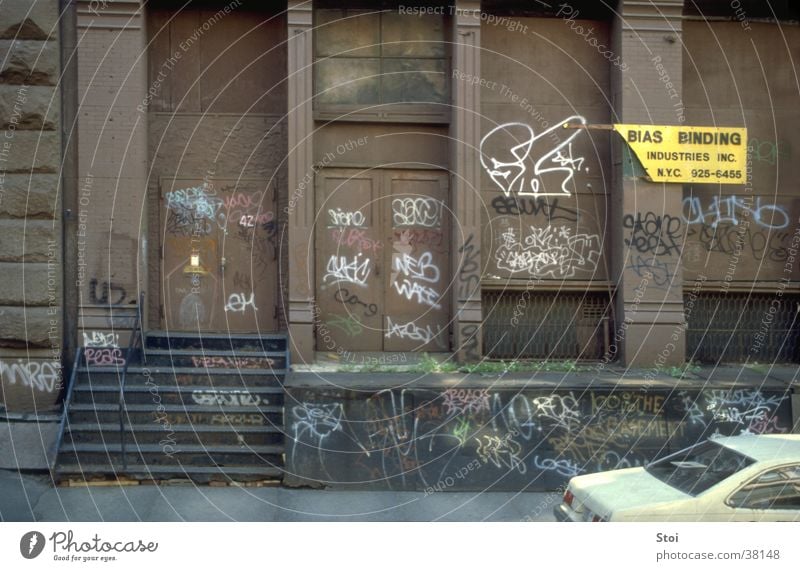 Graffiti in Soho NY Wall (building) New York City Sidewalk Slum area Architecture graffiti Street USA