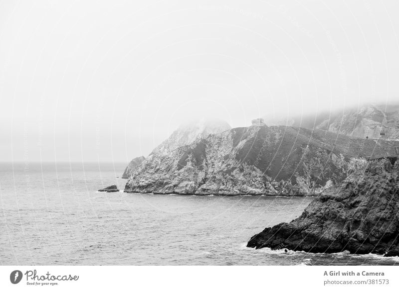 Highway 1 Environment Nature Landscape Elements Sky Clouds Bad weather Fog Rock Waves Coast Bay Exceptional Far-off places Tall Cliff