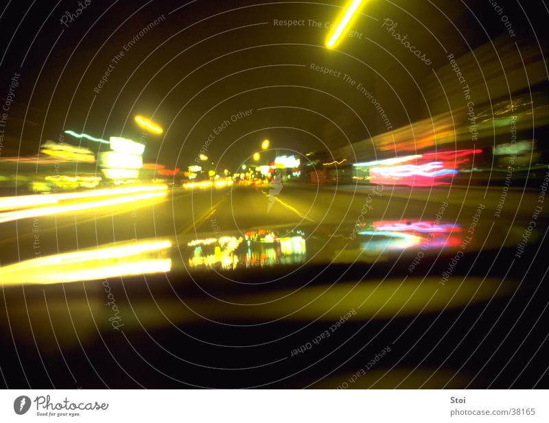 night ride Speed Night Town Los Angeles Motion blur Long exposure Transport Street USA light strip