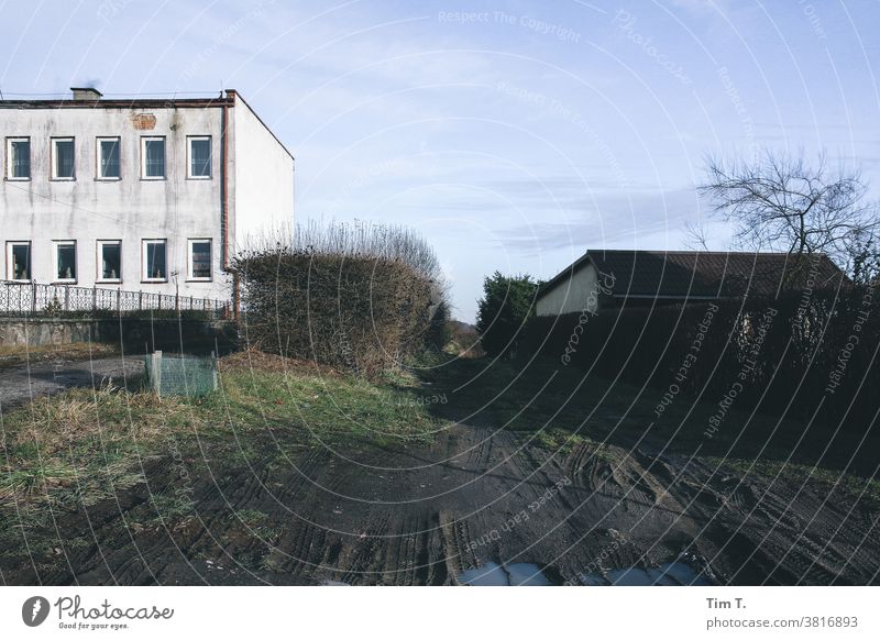 a Polish village in autumn poliska Poland Village House (Residential Structure) Deserted Exterior shot Colour photo Day Building Window Wall (building)