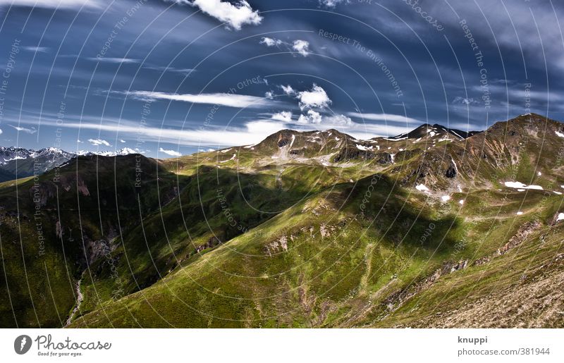 Tiejer Flue (Davos) Environment Nature Landscape Elements Air Sky Clouds Horizon Sun Sunlight Summer Climate Climate change Beautiful weather Snow Alps Mountain