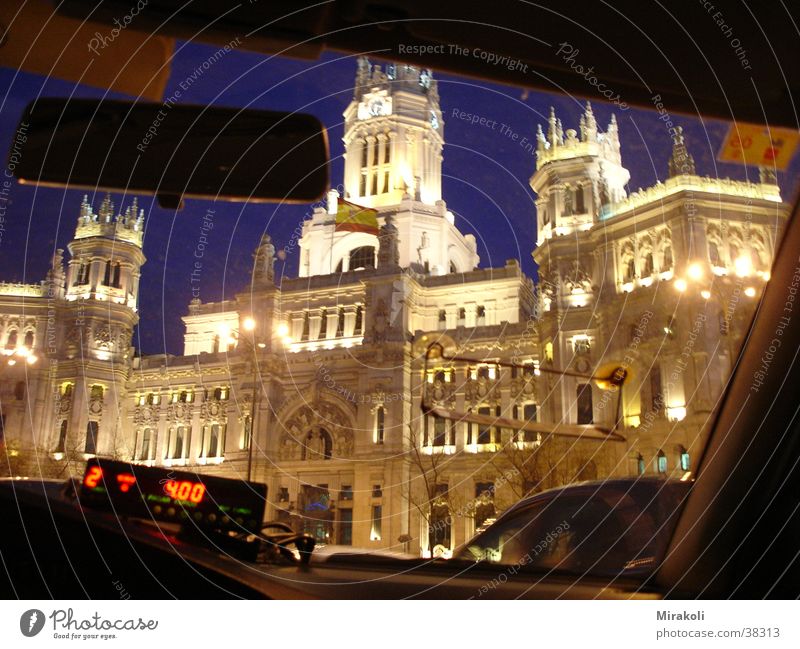 Correos from the taxi Madrid Spain Building Mail Taxi Historic correos Cibeles