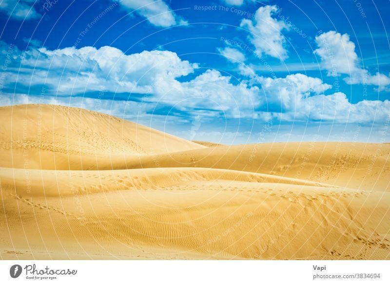 Free picture: sand, sand dune, sky, clouds, desert, nature