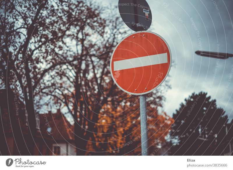 Forbidden Way Road Sign With One Way Arrow Stock Photo, Picture and Royalty  Free Image. Image 6851305.