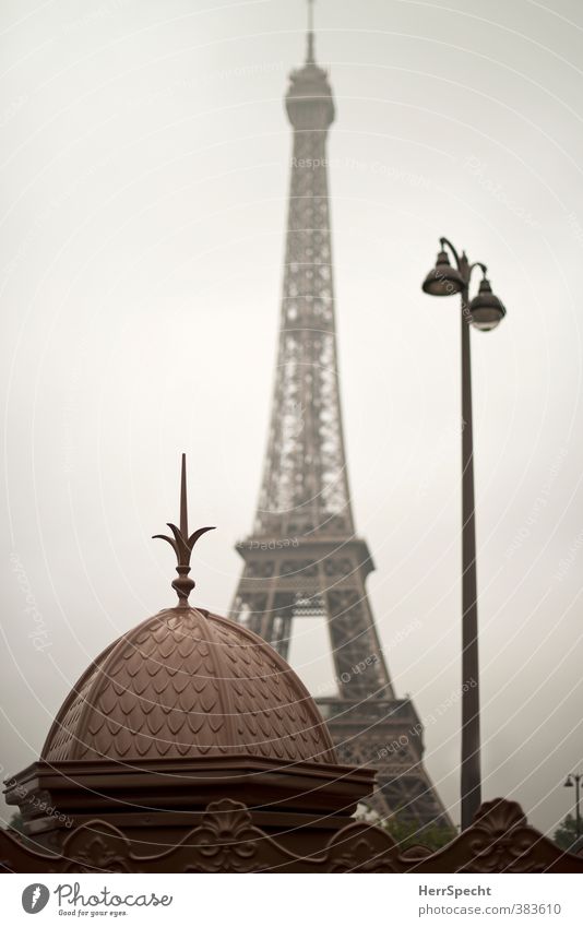 Paris morning Sky Bad weather France Town Capital city Downtown Manmade structures Tourist Attraction Landmark Monument Eiffel Tower Old Esthetic Historic Brown