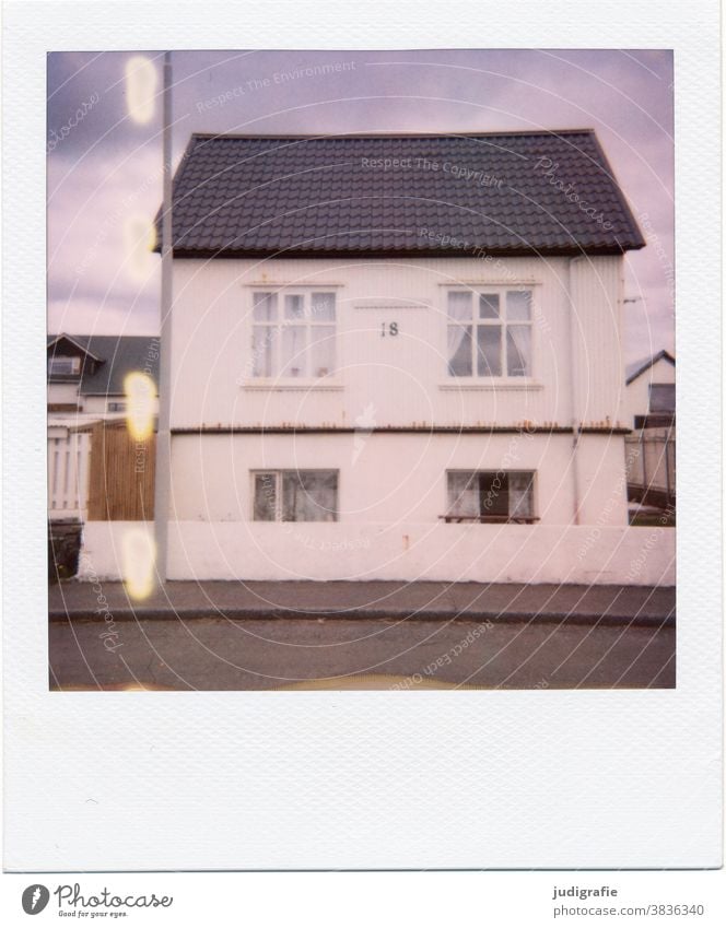 Icelandic house on Polaroid House (Residential Structure) Window dwell Colour photo Exterior shot Deserted Building Wall (building) Architecture