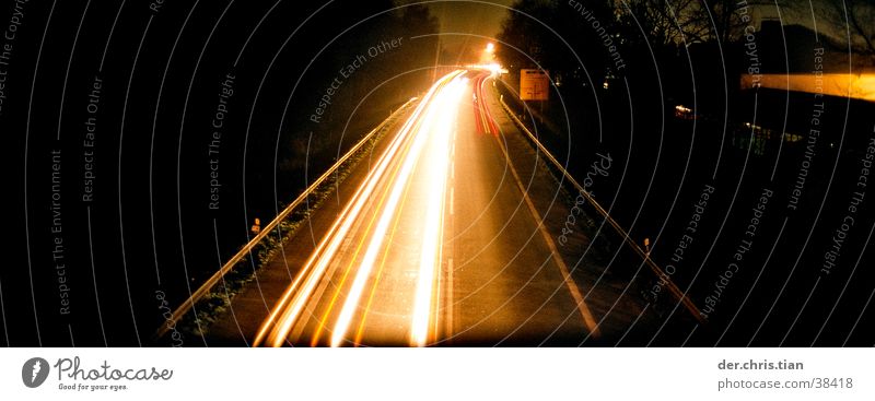 bridge lights Transport Highway Bridge Light Light streak Night Street Long exposure