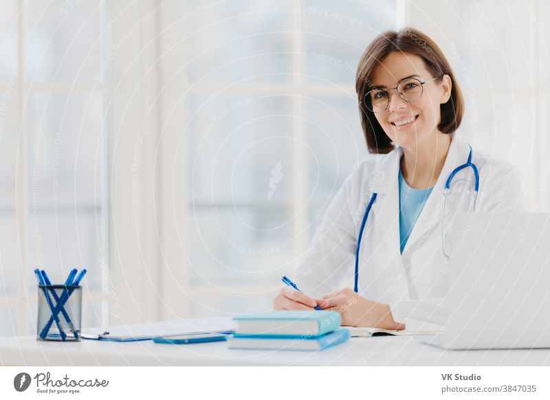 Closeup Portrait Female Doctor Stethoscope Bonnet Stock Photo