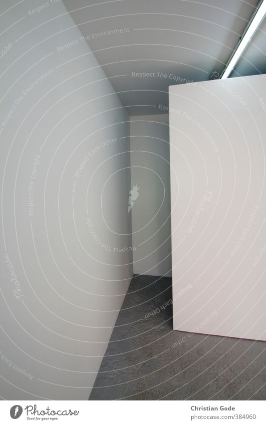 graphic / interspace Wall (barrier) Wall (building) White Gray Gray scale value Shadow Shadow play Light Neon light Ceiling Floor covering Graphic Abstract