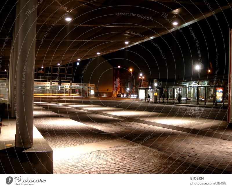 Play of light Visual spectacle Places Bus stop Dark Architecture forecourt Bright Station Train station