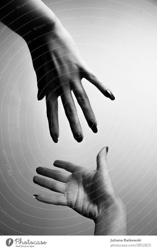 Hands that want to touch each other hands Fingers Human being Detail Woman Trust Touch Friendship Adults Sympathy Feminine Together 2 Love Safety (feeling of)