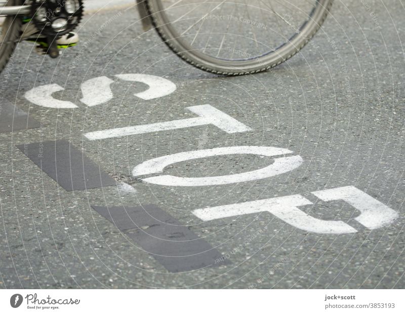 STOP also for cyclists Traffic infrastructure stop Street Mobility Driving Means of transport Typography Word stencil Stencil letters Gray Cycling Bicycle