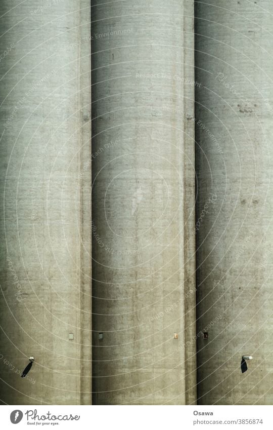 Concrete silo Gray Exterior shot Industry Industrial plant Silo Storehouse Works Heavy industry Commerce Manmade structures Architecture Industrial Photography