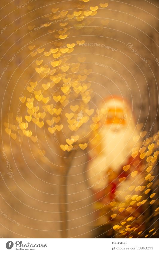 Nice background for your Christmas project. Bokeh effect with hearts Heart Christmas & Advent Christmas tree Santa Claus Christmas decoration Decoration