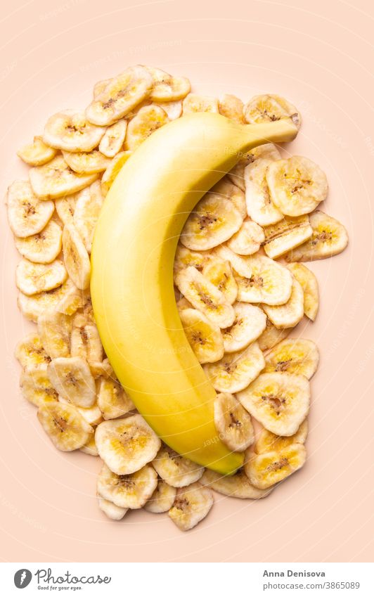 Healthy Snack from Banana Chips chips banana sweet snack healthy fried crisp sliced piece fruit diet ingredient dehydrated dry nutrition dried fruit