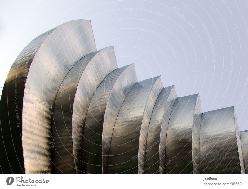 sculpture Sculpture Sky Metal Perspective Things Reflection Line Stairs Exterior shot Deserted