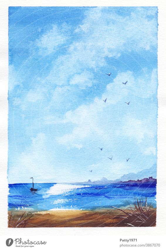 Cartoon-style watercolor dolphins beach drawing helping a fisherman with a  net to catch fish im brazilian coast on Craiyon