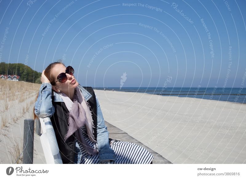 Woman in Kölpinsee Baltic Sea Beach Sky Water Relaxation