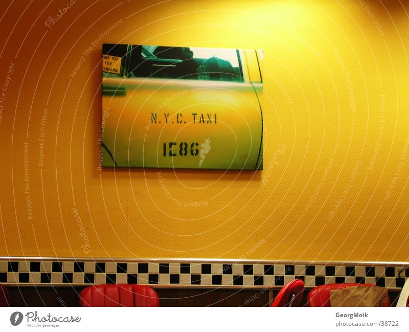 N.Y.C Taxi England Light Black White Yellow Style Calm Interior shot Living or residing n.y.c. Image Car Bright ambient frameless Tile picture flag silence
