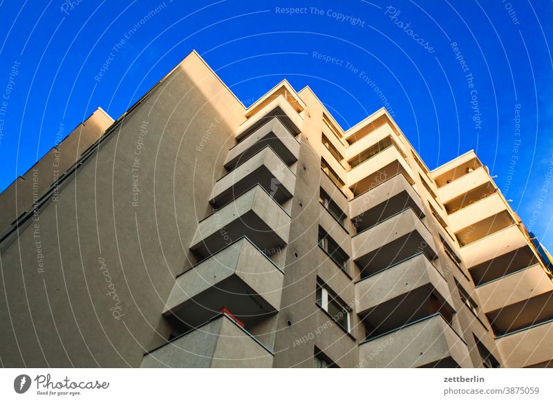 Anonymous high-rise apartment building in Schöneberg Architecture on the outside Berlin Office city Germany Facade Window Worm's-eye view Capital city